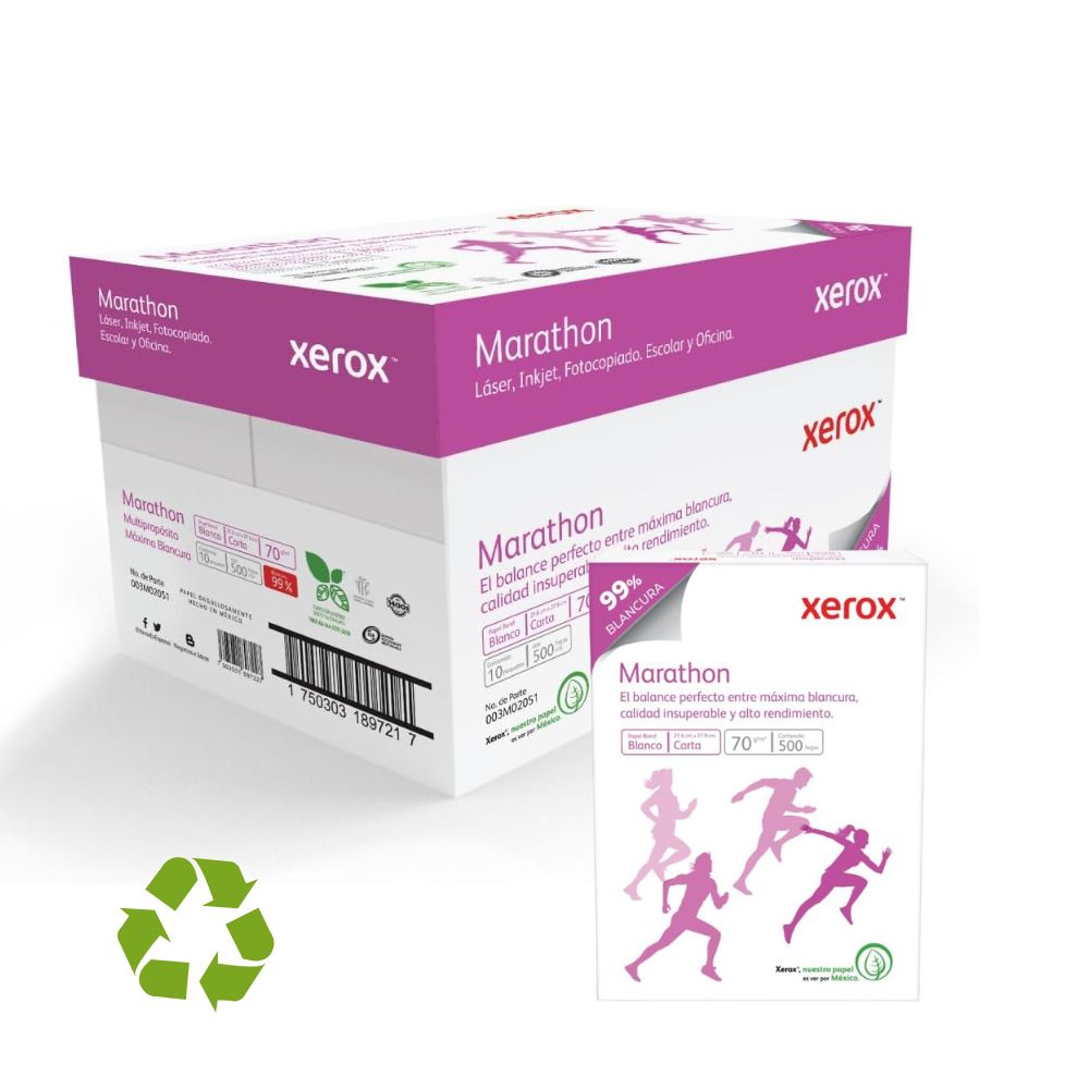 REG-PO-0732 Caja de papel Bond Xerox Marathon, tamaño carta, 99% blancura, 70 g/m² - Image 1