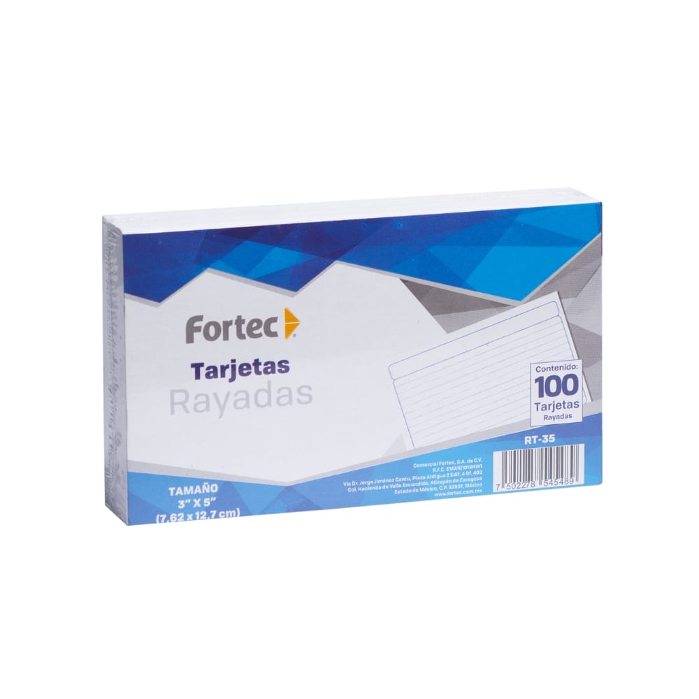 REG-PO-0764 Tarjetas Fortec rayadas 7.62 x 12.7 cm - Image 1
