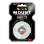 Cinta adhesiva de montaje Scotch 214/DC, 25.4 mm x 1.39 m, blanca