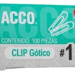 Clips cuadrados góticos ACCO No. 1, color plata