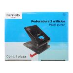 Perforadora Barrilito 857I, 2 orificios, uso medio/pesado, hasta 30 hojas
