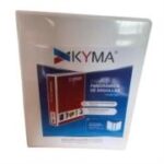 Carpeta panorámica Kyma CPKCBHD-100-BCOF, oficio, lomo 1 pulgada, arillo D, blanca