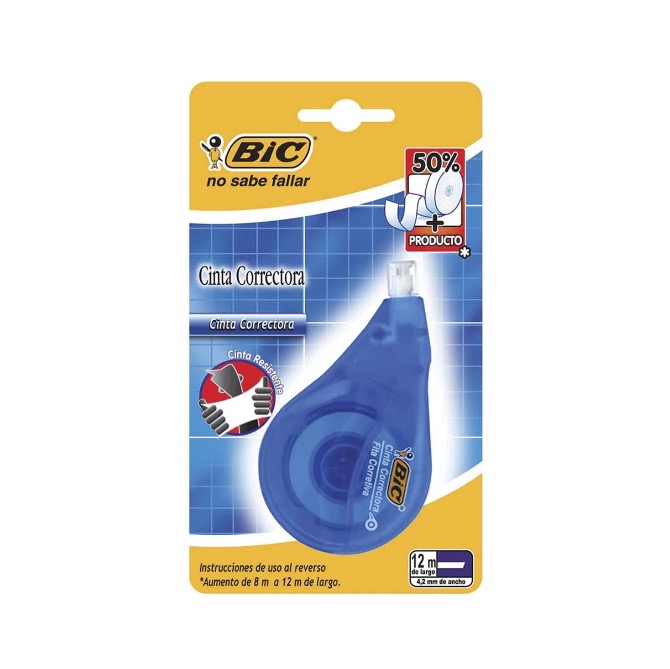 REG-PO-0811 Corrector BIC 855704 en cinta, 12 m, paquete con 6 piezas - Image 1