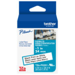 Cinta laminada flexible Brother TZe-FX251G, negro sobre blanco, 24 mm x 8 m