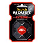 Cinta adhesiva de montaje extremo 3M Scotch 414/DC, doble cara, 25.4 mm x 1.52 m, gris