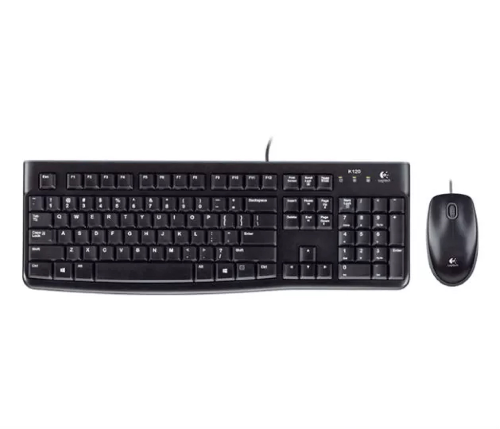 REG-TC-0041 Kit Teclado y Mouse Logitech MK120, alámbrico USB, teclado español y mouse óptico, negro - Image 1