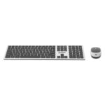 Kit Teclado y Mouse Manhattan 180788, inalámbrico USB, plata con negro