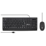 Kit Teclado y Mouse Brobotix 6007198, alámbrico USB, negro