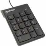Teclado Numérico Manhattan 176354, alámbrico USB con cable retráctil, negro