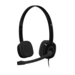 Diadema Logitech H151, alámbrica 3.5 mm con micrófono, negro