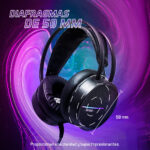 Diadema Gamer Vorago HS-502, alámbrica 3.5 mm y USB con micrófono, negro