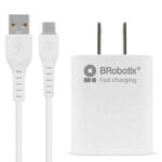 Cargador Brobotix 6001318, USB carga rápida con cable USB-C, blanco