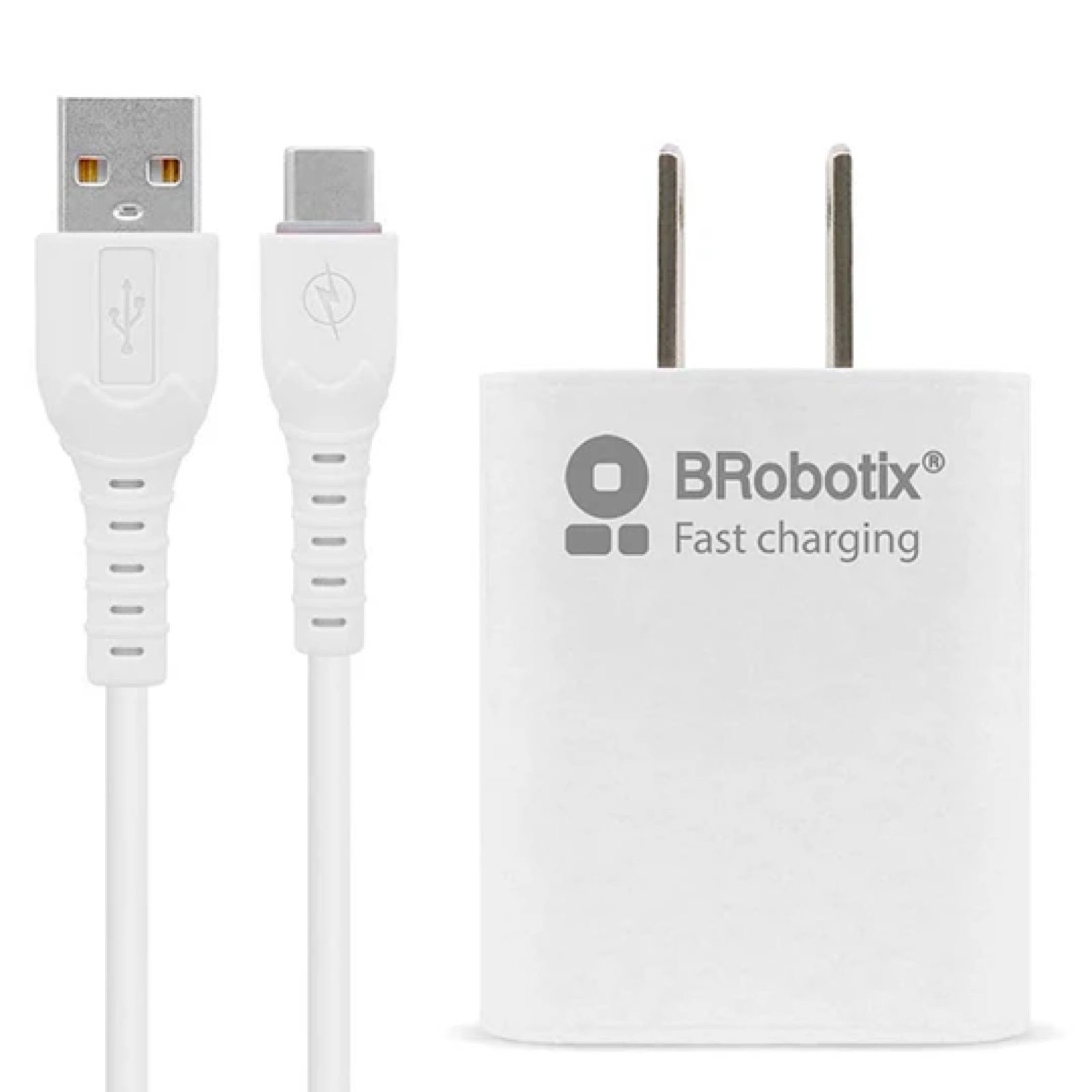 REG-TC-0228 Cargador Brobotix 6001318, USB carga rápida con cable USB-C, blanco - Image 1