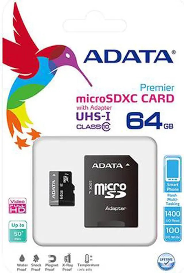 REG-TC-0263 Tarjeta MicroSDXC ADATA Premier, 64 GB, Clase 10, UHS-I U1, V10, A1 - Image 1