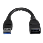 Cable Extensión StarTech USB3EXT6INBK, USB 3.0, 15 cm, negro