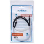 Cable de Audio Manhattan 334594, 3.5 mm, 1.8 m, negro