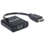 Convertidor de Video Manhattan 151436, HDMI macho a VGA hembra, 1080p, negro