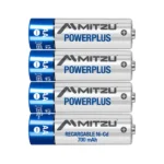 Pilas Recargables Mitzu MP-4XAA700, AA, Ni-Cd 700 mAh, paquete con 4 piezas