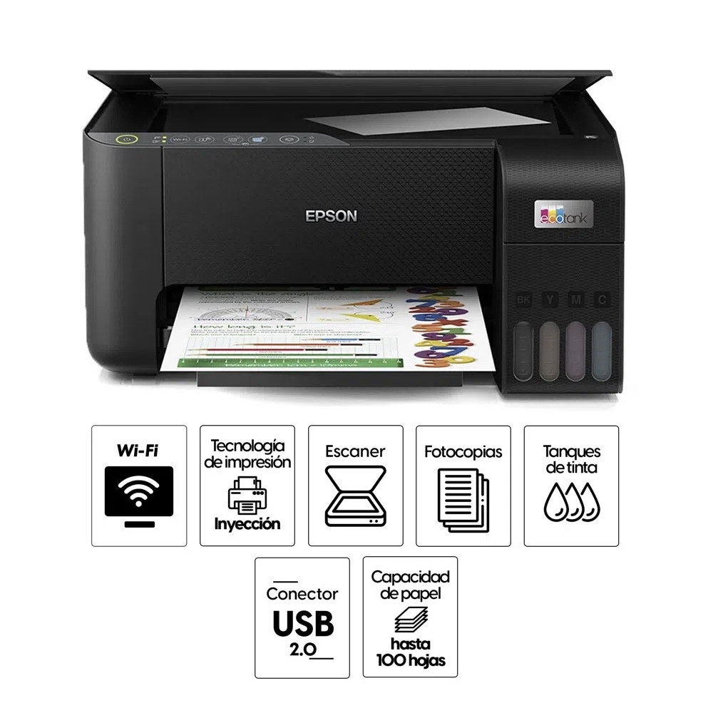 REG-TC-0509 Multifuncional Epson EcoTank L3250, tinta continua color, imprime, copia y escanea, Wi-Fi Direct y USB - Image 1
