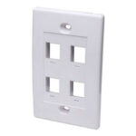 Faceplate Intellinet 163316, 4 puertos Keystone, color blanco