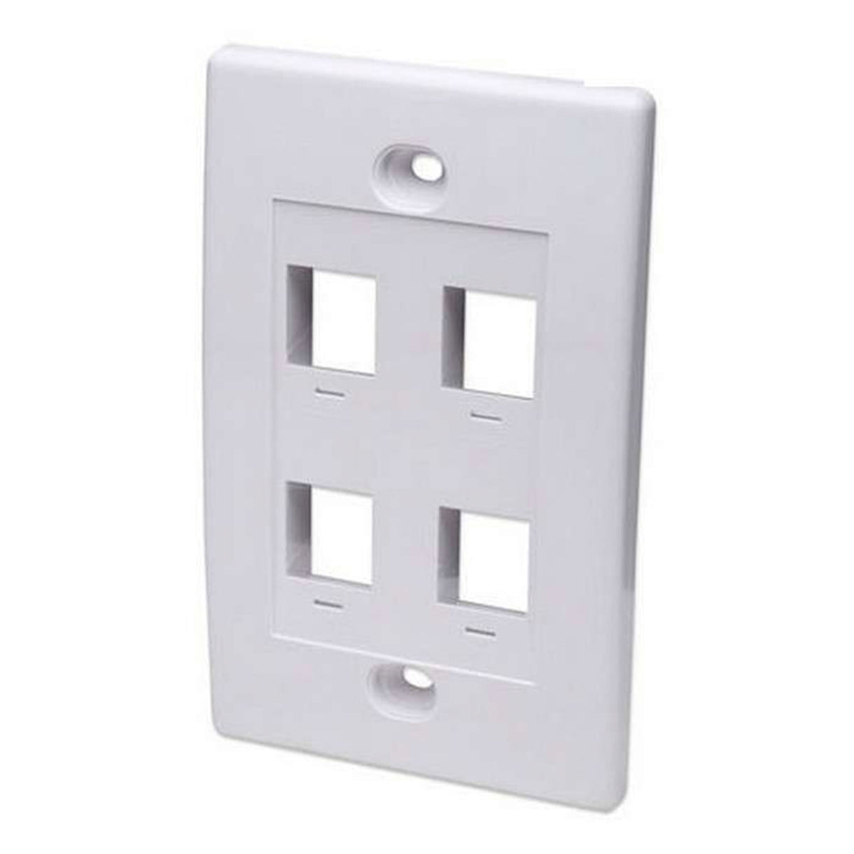 REG-TC-0527 Faceplate Intellinet 163316, 4 puertos Keystone, color blanco - Image 1
