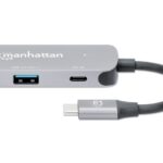 Docking Station Manhattan 130707, USB-C, 3 puertos, gris