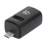 Hub Multipuertos Manhattan 180993, USB-C, 3 USB-A y lector de tarjetas SD/microSD, negro