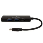 Hub Perfect Choice PC-171652, USB-C a 4 puertos, 3 USB-A y 1 USB-C, aluminio/blanco
