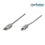 Cable para Impresora Manhattan 341028, USB Tipo-A macho a Tipo-B macho, 4.5 m, gris