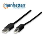 Cable para Impresora Manhattan 342650, USB Tipo-A macho a Tipo-B macho, 1.8 m, negro