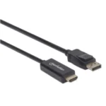 Cable de Video Manhattan 153195, DisplayPort macho a HDMI macho, 1080p, 3 m, negro