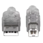 Cable para Impresora Manhattan 333405, USB 2.0 Tipo-A macho a Tipo-B macho, 1.8 m, gris