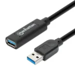 Cable Repetidor de Extensión Activa USB Manhattan 153751, USB 3.0 Tipo-A macho a hembra, negro