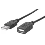 Cable de Extensión USB Manhattan 308519, USB 2.0 Tipo-A macho a Tipo-A hembra, negro