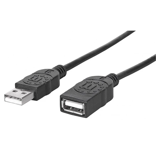 REG-TC-0647 Cable de Extensión USB Manhattan 308519, USB 2.0 Tipo-A macho a Tipo-A hembra, negro - Image 1