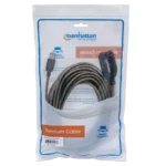 Cable de Extensión Activo USB Manhattan 151573, USB 2.0 Tipo-A macho a hembra, 10 m, negro