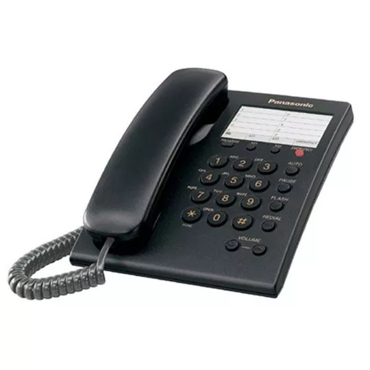 REG-TC-0657 Teléfono Alámbrico Panasonic KX-TS550MEB, 1 línea, 10 teclas de marcación rápida, negro - Image 1