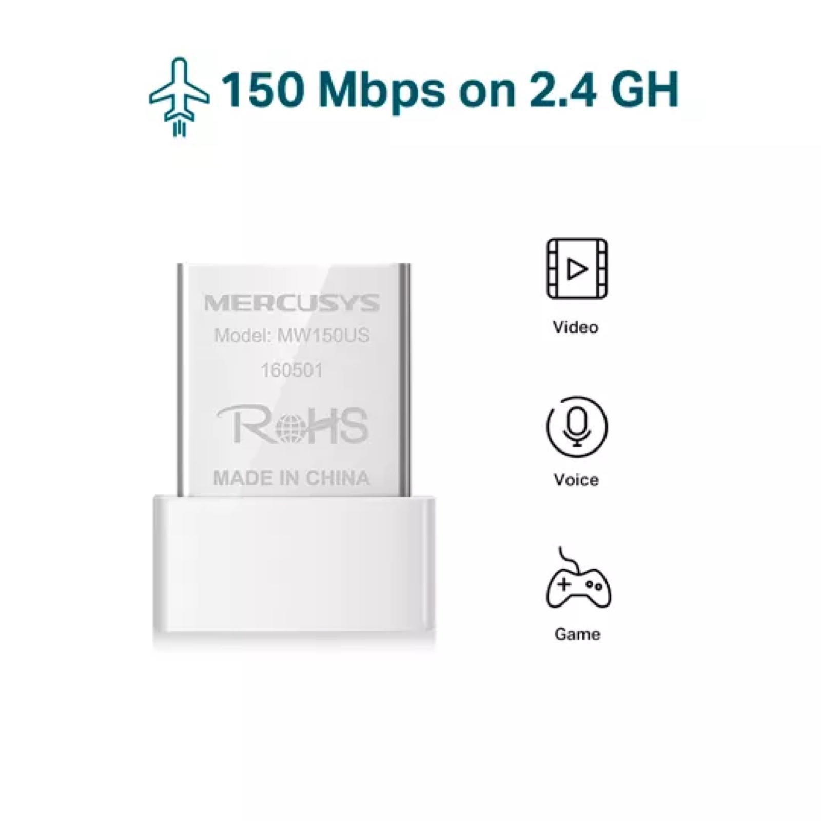 REG-TC-0672 Adaptador de Red Inalámbrico USB TP-Link MW150US, Wi-Fi 150 Mbps, 2.4 GHz - Image 1