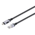 Cable Adaptador de Red Manhattan 394826, USB-C a RJ45 Gigabit Ethernet, negro