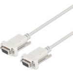 Cable Serial Null Modem Manhattan 317375, DB9 hembra a hembra, 1.5 m, beige