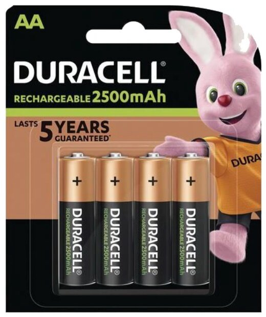 REG-TC-0721 Pilas Recargables Duracell 5006077, tamaño AA, NiMH 2500 mAh, paquete con 4 piezas - Image 1