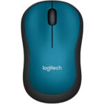 Mouse Inalámbrico Logitech M185, receptor USB 2.4 GHz, azul con negro