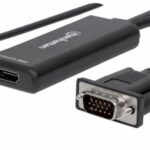Convertidor de Video Manhattan 152426, VGA y audio USB a HDMI hembra, 1080p