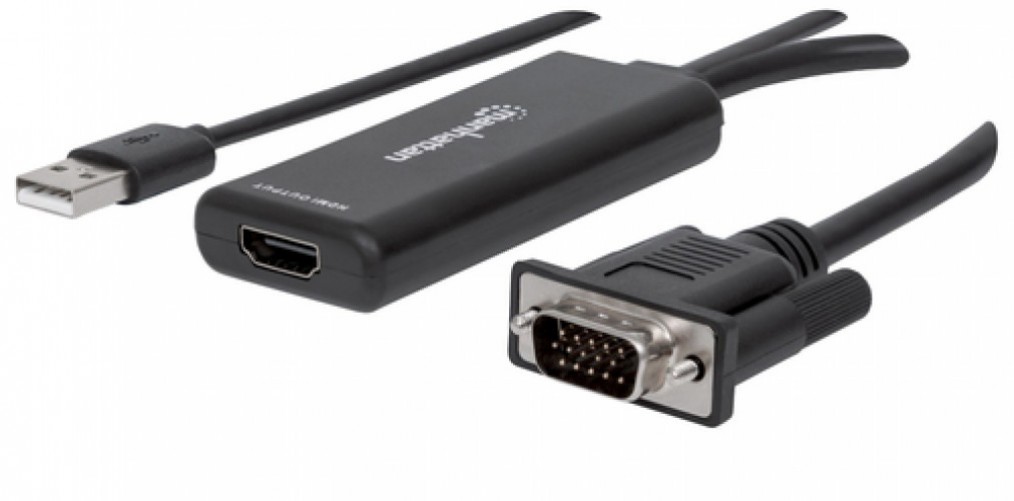 img_1.jpg Convertidor de Video Manhattan 152426, VGA y audio USB a HDMI hembra, 1080p - Image 1
